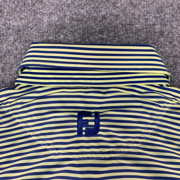 FootJoy Polo Shirt Mens XL Extra Large Kiwi Royal Striped The Den Golf Course AZ - Picture 8 of 12